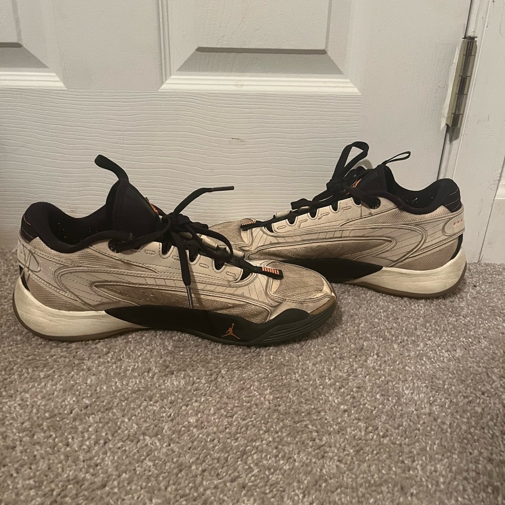 Jordan Black and Cream Retro Sneakers with Chunky Design